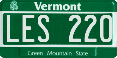 VT license plate LES220