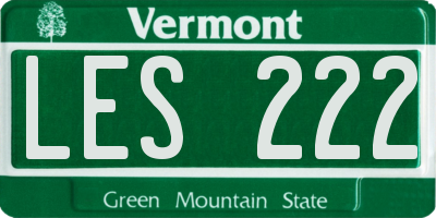 VT license plate LES222