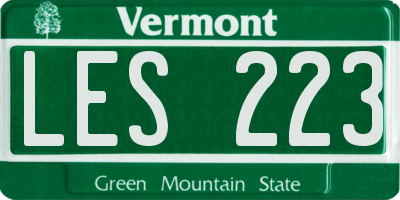 VT license plate LES223