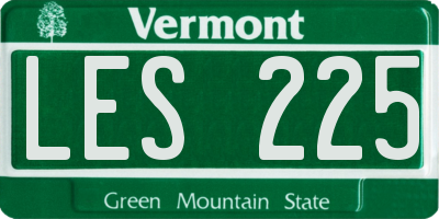 VT license plate LES225