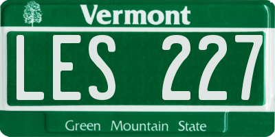 VT license plate LES227
