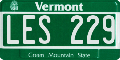 VT license plate LES229
