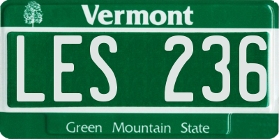 VT license plate LES236
