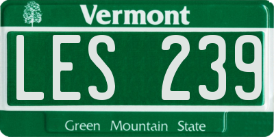 VT license plate LES239