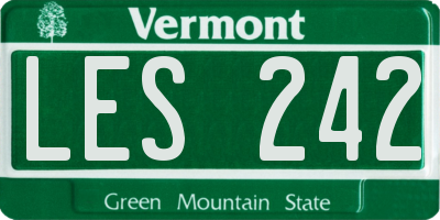 VT license plate LES242