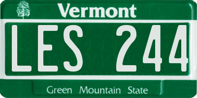 VT license plate LES244