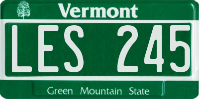 VT license plate LES245