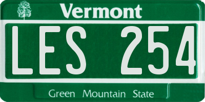 VT license plate LES254