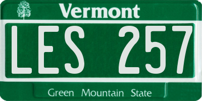 VT license plate LES257