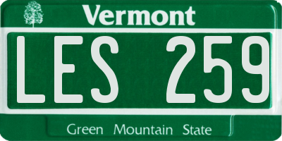 VT license plate LES259