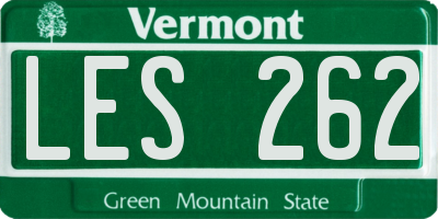 VT license plate LES262