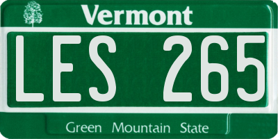 VT license plate LES265
