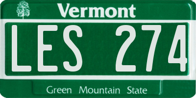 VT license plate LES274