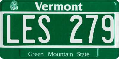 VT license plate LES279