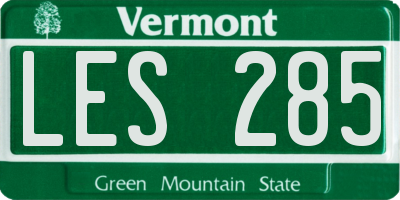 VT license plate LES285