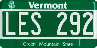 VT license plate LES292