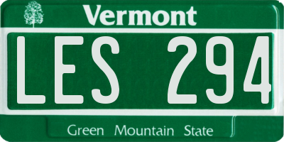 VT license plate LES294