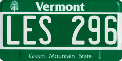 VT license plate LES296