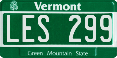VT license plate LES299