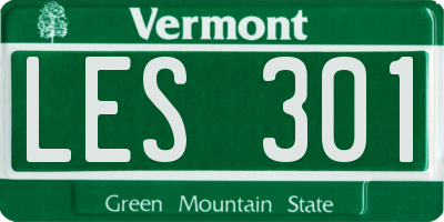 VT license plate LES301