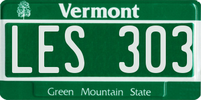 VT license plate LES303