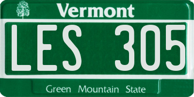 VT license plate LES305