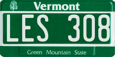 VT license plate LES308