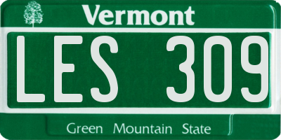 VT license plate LES309
