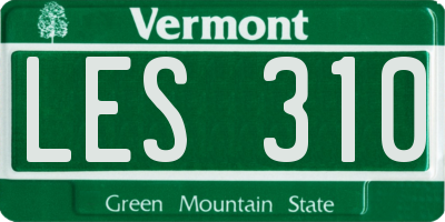 VT license plate LES310