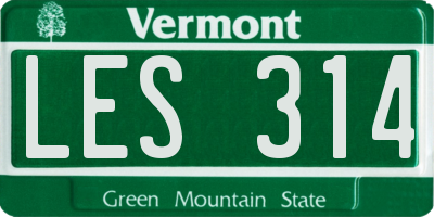 VT license plate LES314