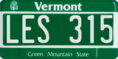 VT license plate LES315