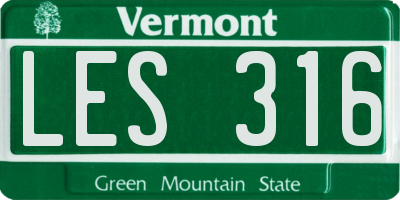 VT license plate LES316