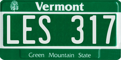 VT license plate LES317