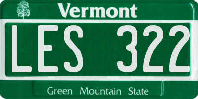 VT license plate LES322