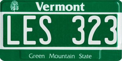 VT license plate LES323
