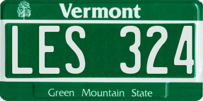 VT license plate LES324