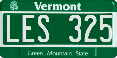 VT license plate LES325