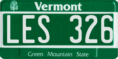 VT license plate LES326