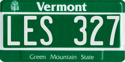 VT license plate LES327