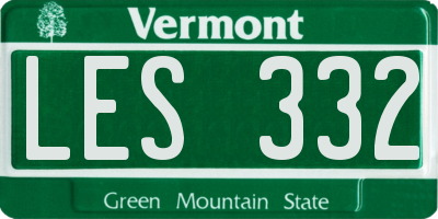 VT license plate LES332