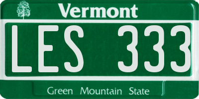 VT license plate LES333