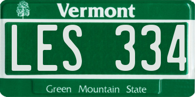 VT license plate LES334
