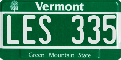 VT license plate LES335
