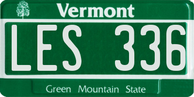 VT license plate LES336