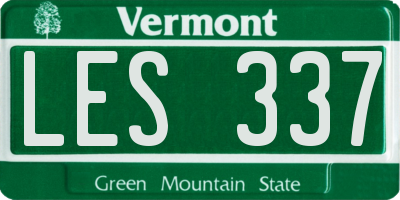 VT license plate LES337