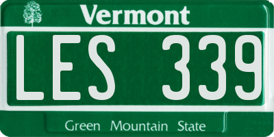 VT license plate LES339