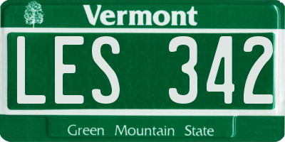VT license plate LES342