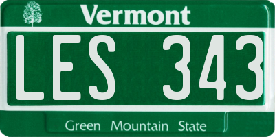 VT license plate LES343