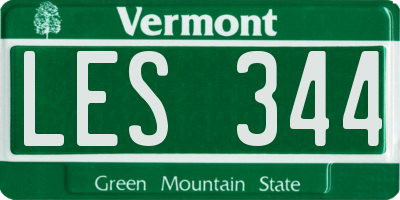 VT license plate LES344