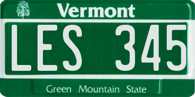 VT license plate LES345